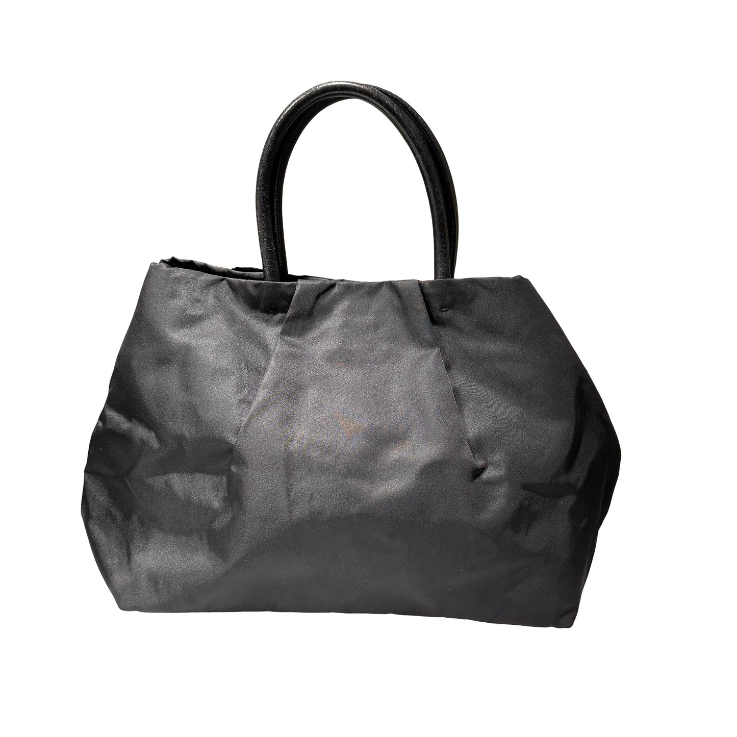 Used PRADA Nylon RIBBON Handbag Black GHW
