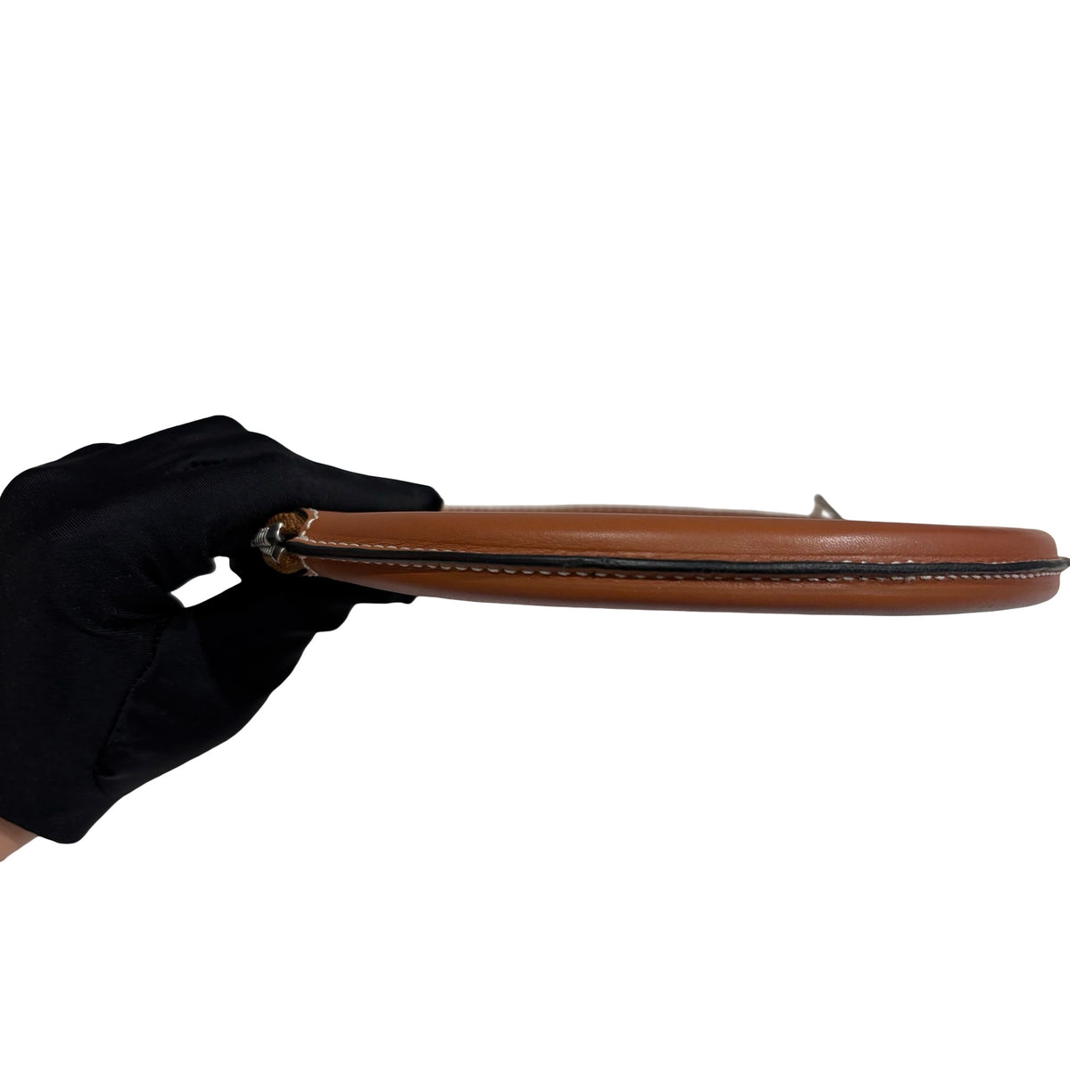 Used LOEWE Leather Anagram Heel Pouch Crossbody Bag Brown，PHW