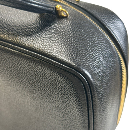 Used CHANEL Caviar leather Caviar Vanity Case Vanity case Black Gold