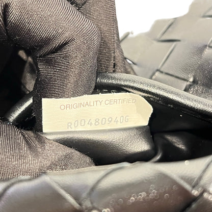 Used BOTTEGA VENETA Intrecciato Mini Wallace Shoulder Bag Black