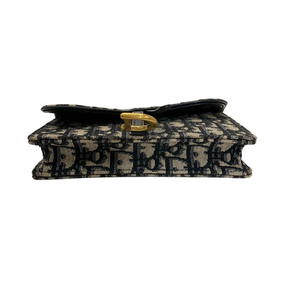 Used DIOR Belt bag Navy Beige GHW