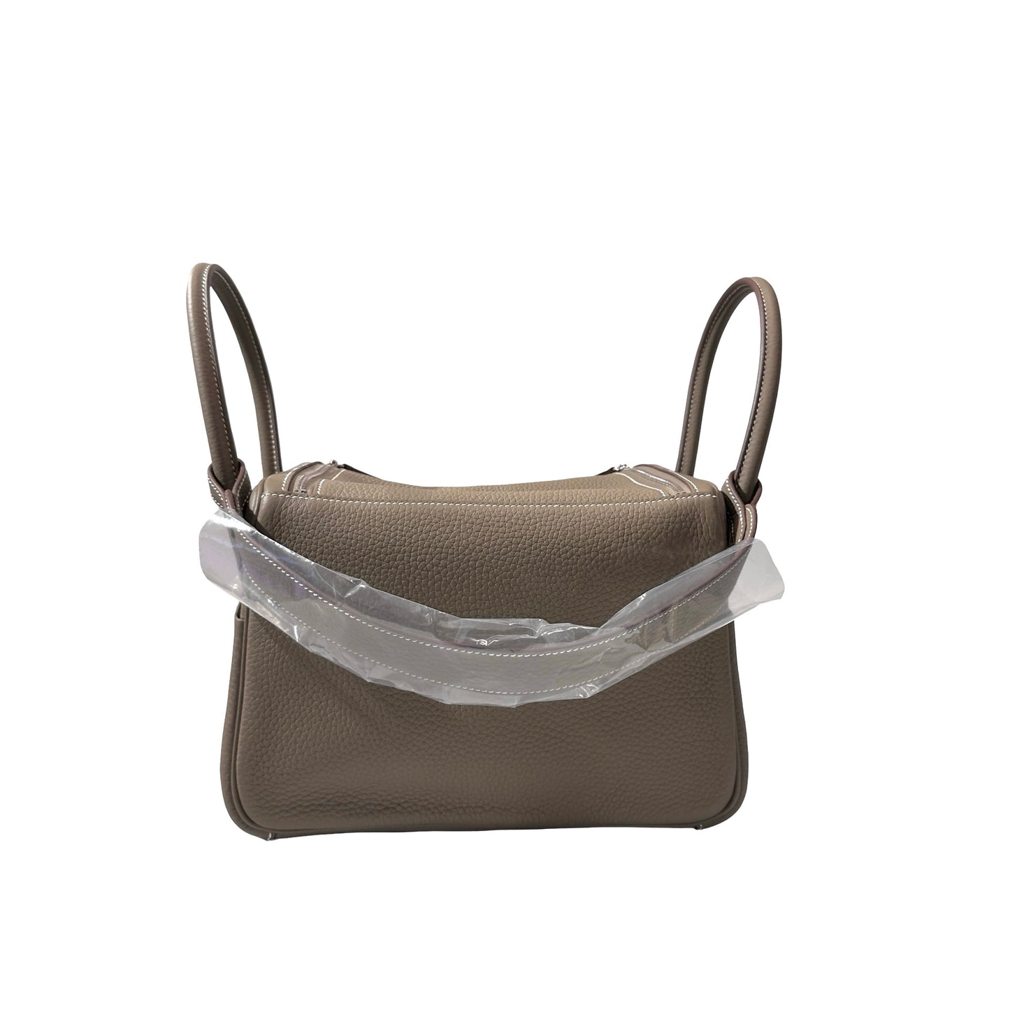 New HERMÈS Clemence leather Lindy 26 Shoulder Bag Etoupe PHW