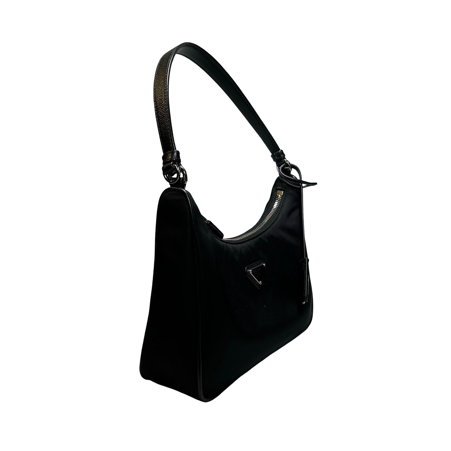 Used PRADA Re-Nylon Saffiano leather Re-Edition 2005 Shoulder Bag Black PHW