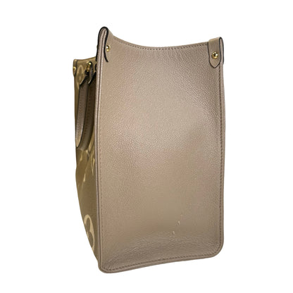 Used LOUIS VUITTON Monogram Empreinte Giant Monogram OnTheGo Tote Bag Tourterelle Creme