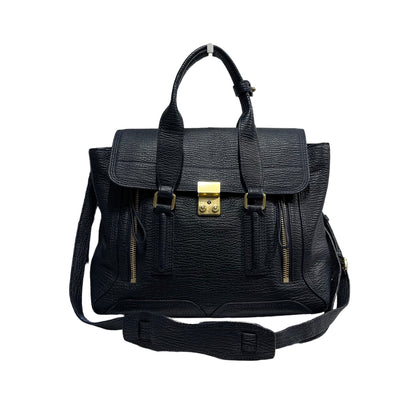 Used 3.1 PHILLIP LIM Textured Leather Pashli Satchel Blue， GHW