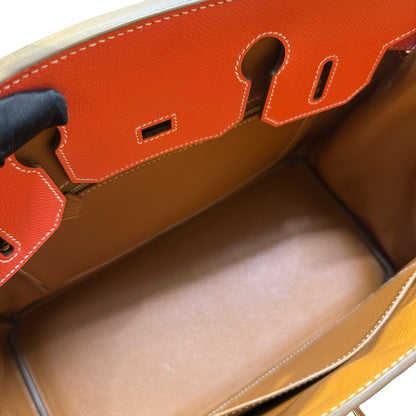 Used HERMES Epsom Birkin Handbag Orange