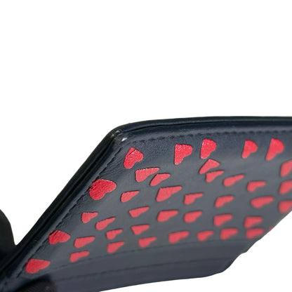 Used DIOR Leather Card Case Card case Black Red