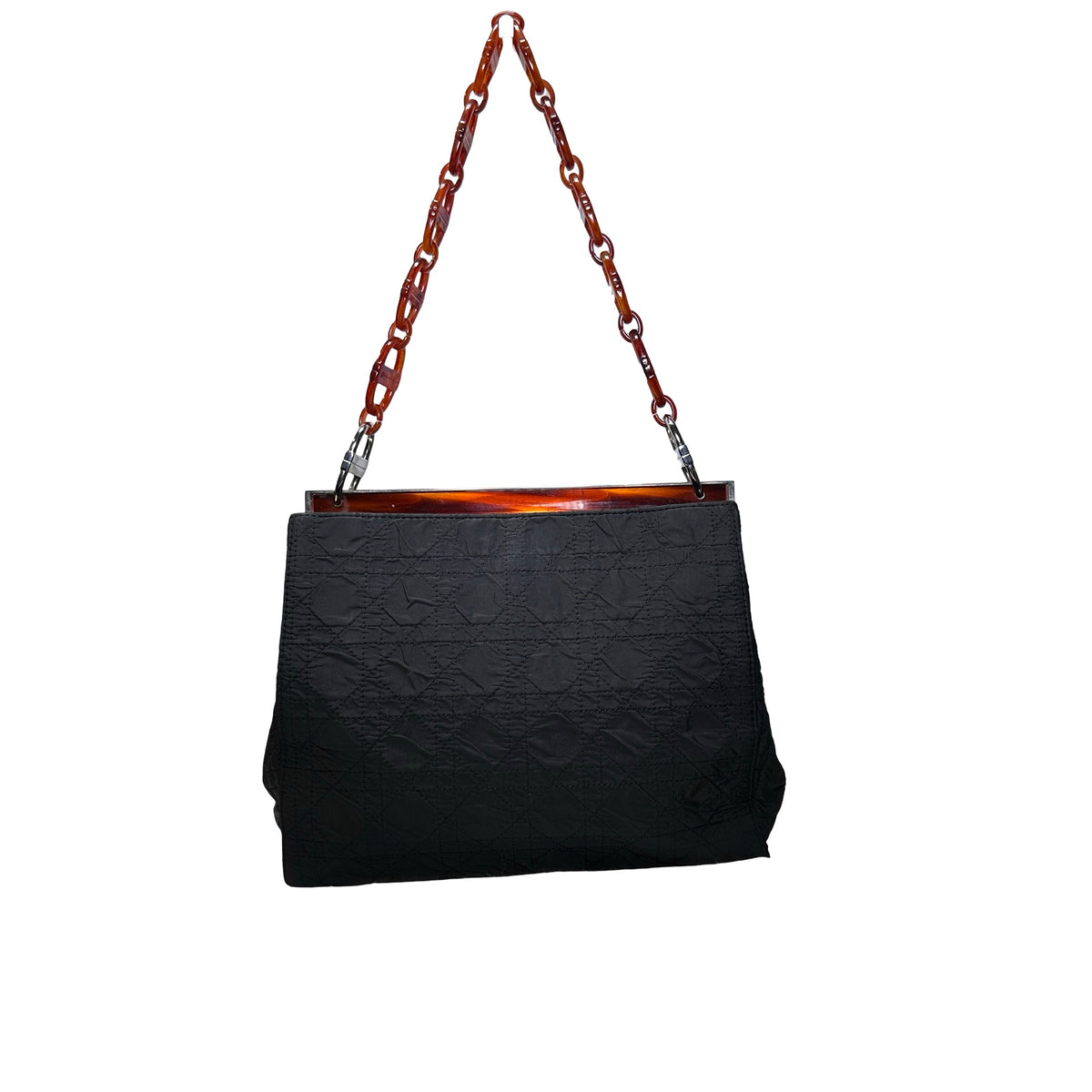 Used DIOR CANVAS Shoulder Bag Black
