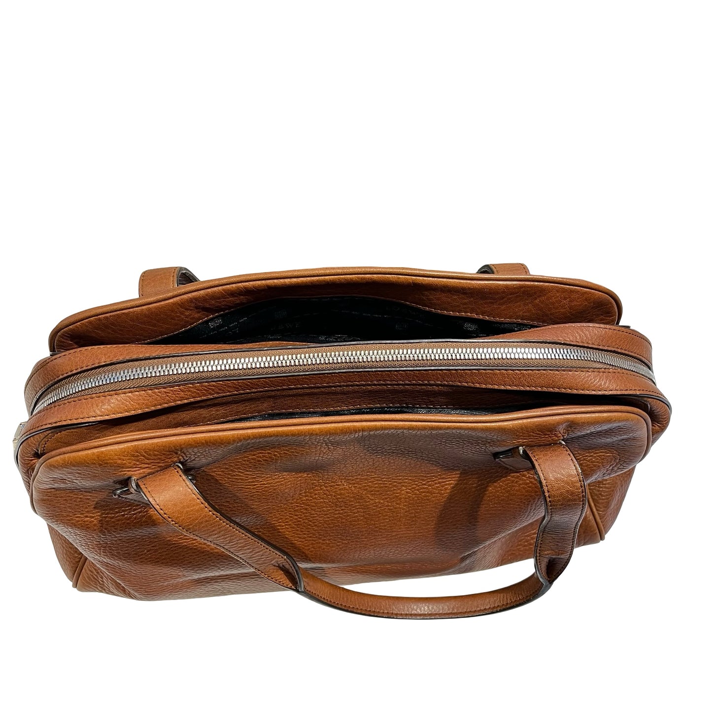 Used LOEWE Vintage Heritage Boston Handbag Brown PHW