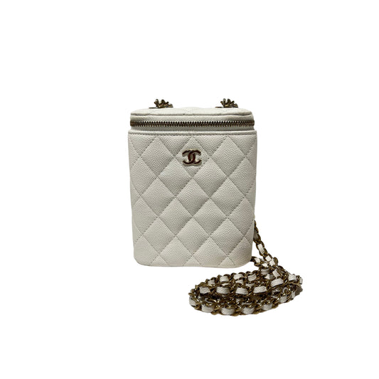 Caviar skin vanity case with chain Chain Shoulder Bag [101264]