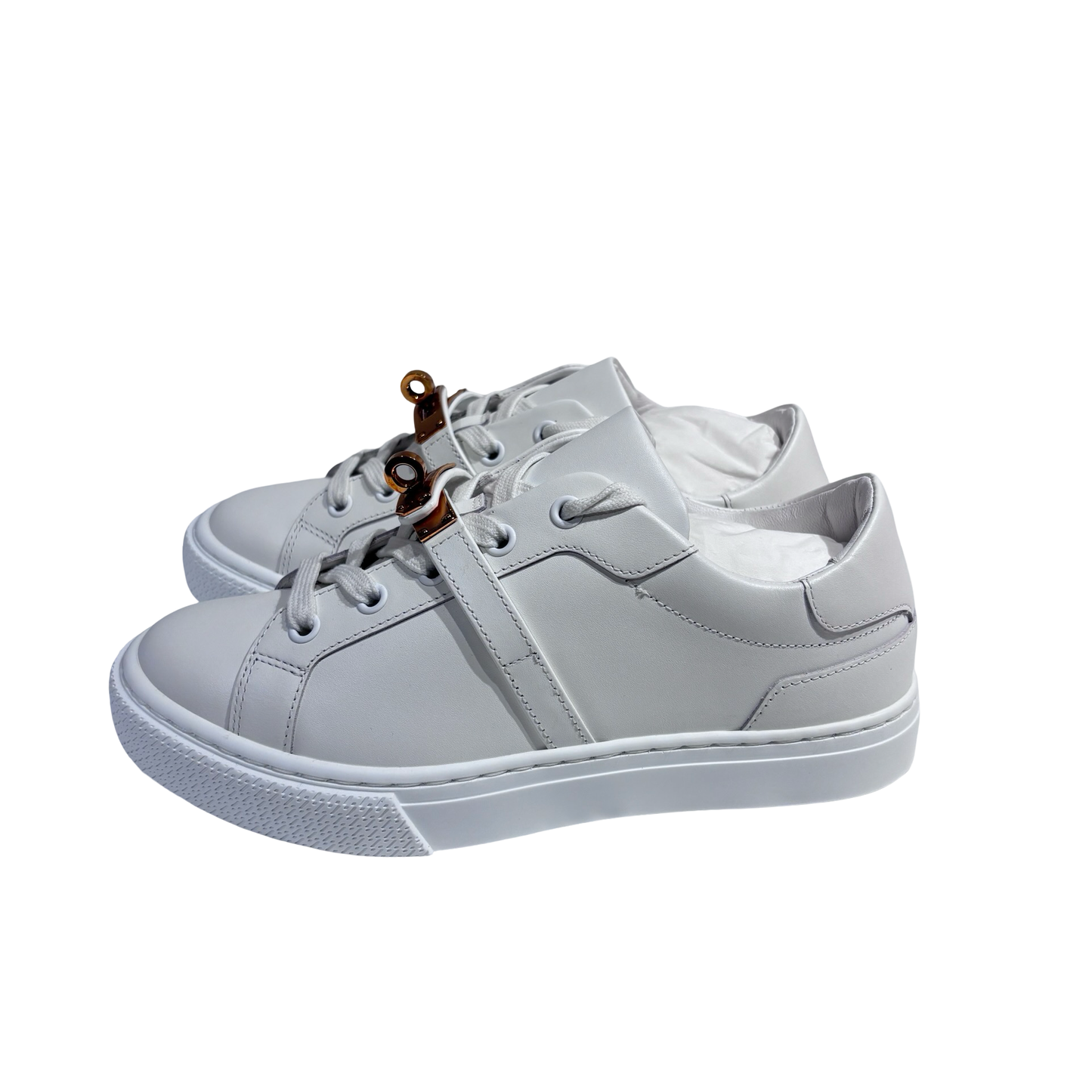 HERMES WHITE ROSE GHW DAY SNEAKERS [3000223]