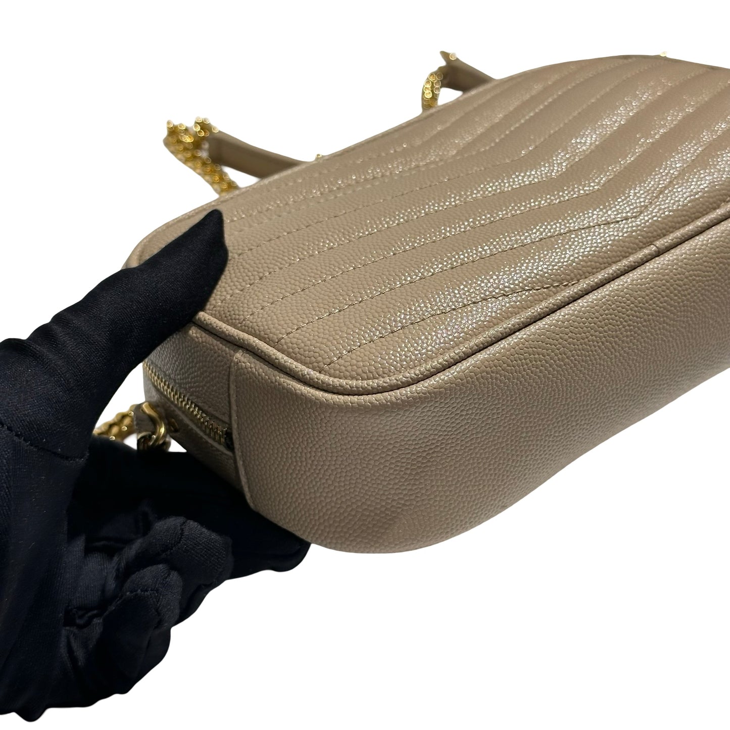 YSL MINIBAG MONO BEIGE CALFSKIN GHW [3001065]