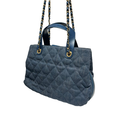 Calf Skin,Denim  Two Way Shoulder Bag [101562]