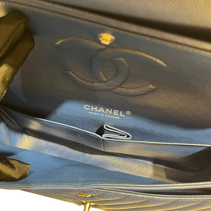 CHANEL CF25 V LINE CAVIAR BLUE [3000543]
