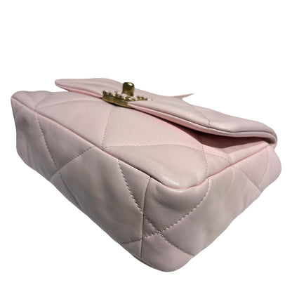 CHANEL 19 SMALL SIZE BABY PINK GHW CHAIN SHOULDER BAG[3001185]