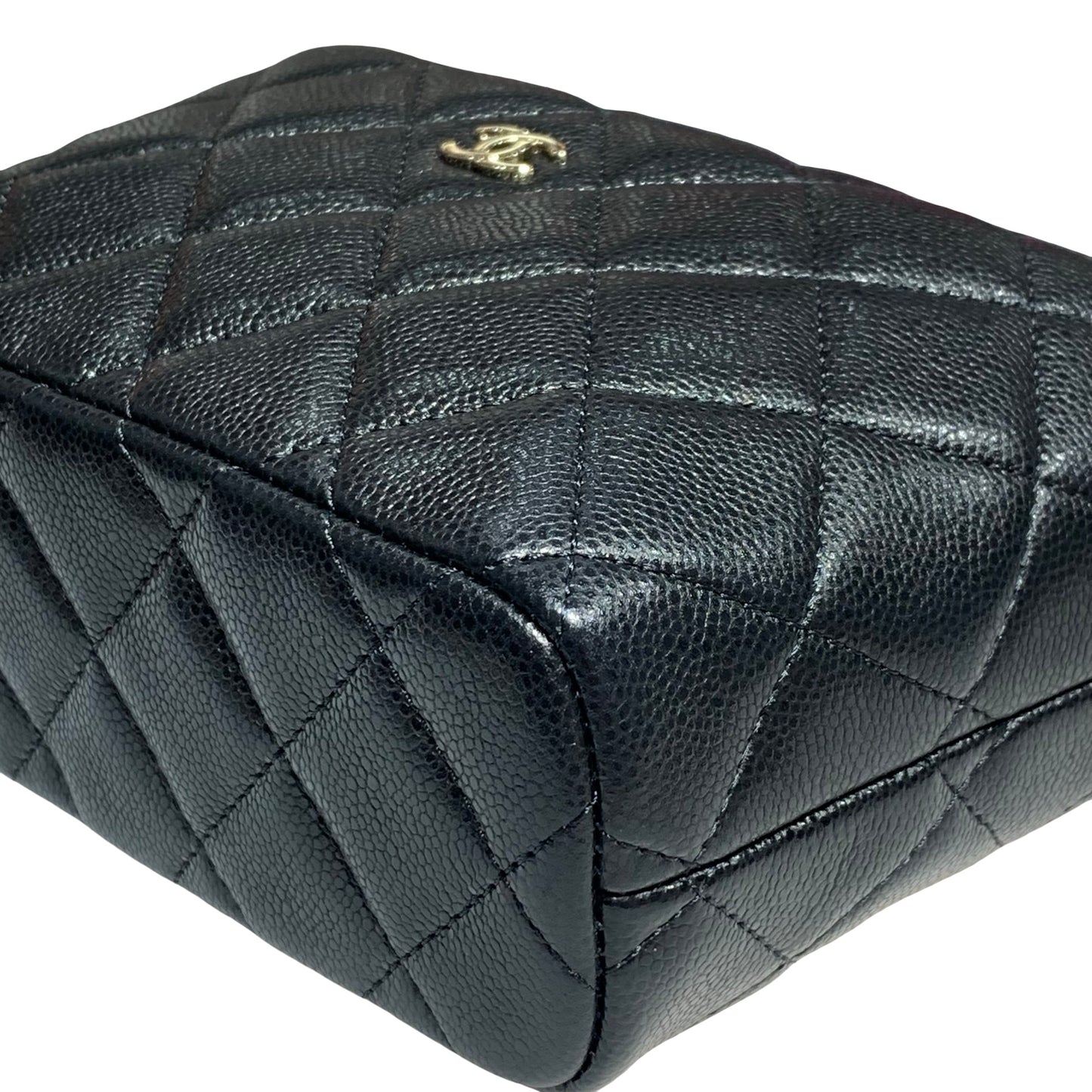 CHANEL HOBO BLACK CAVIAR GHW CHAIN SHOULDER BAG [3000582]
