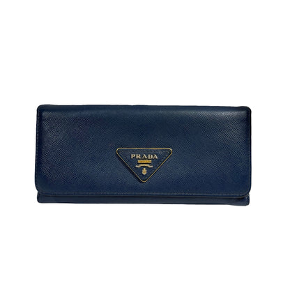 PRADA LONG WALLET BLUE GHW [3001093]
