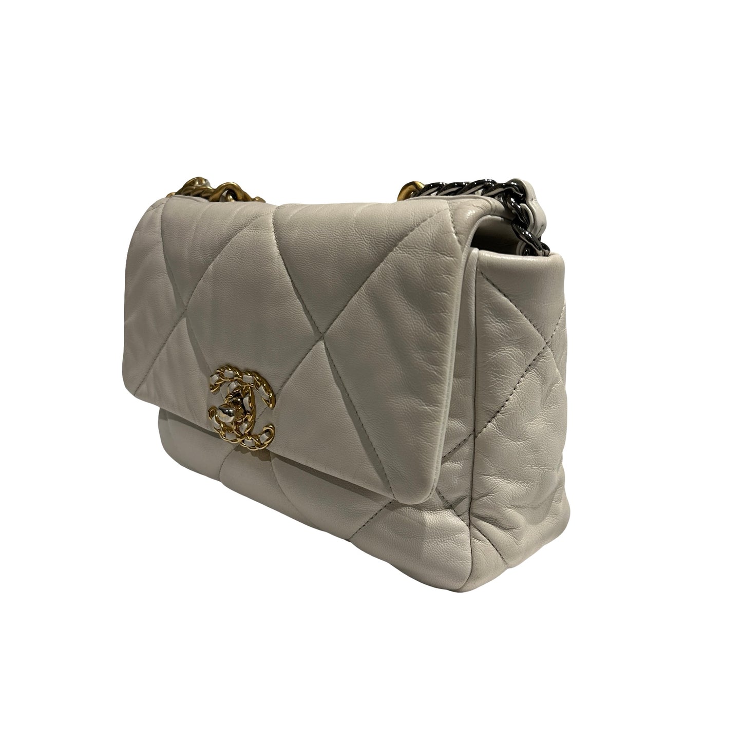 CHANEL 19 HANDBAG SMALL WHITE [3000355]