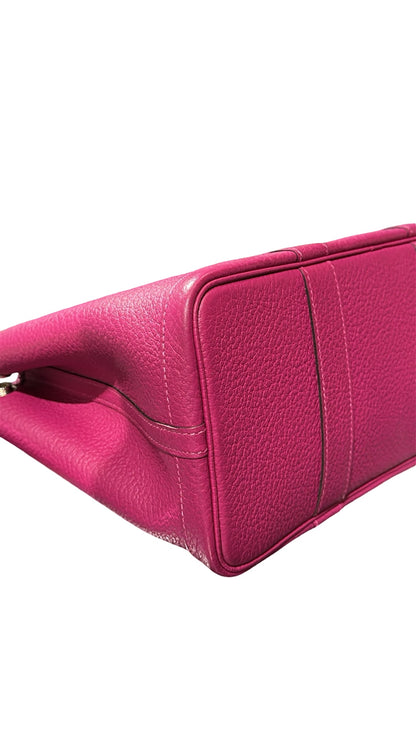 Used HERMÈS Calfskin Leather Negonda Garden Party TPM Clutch Purple
