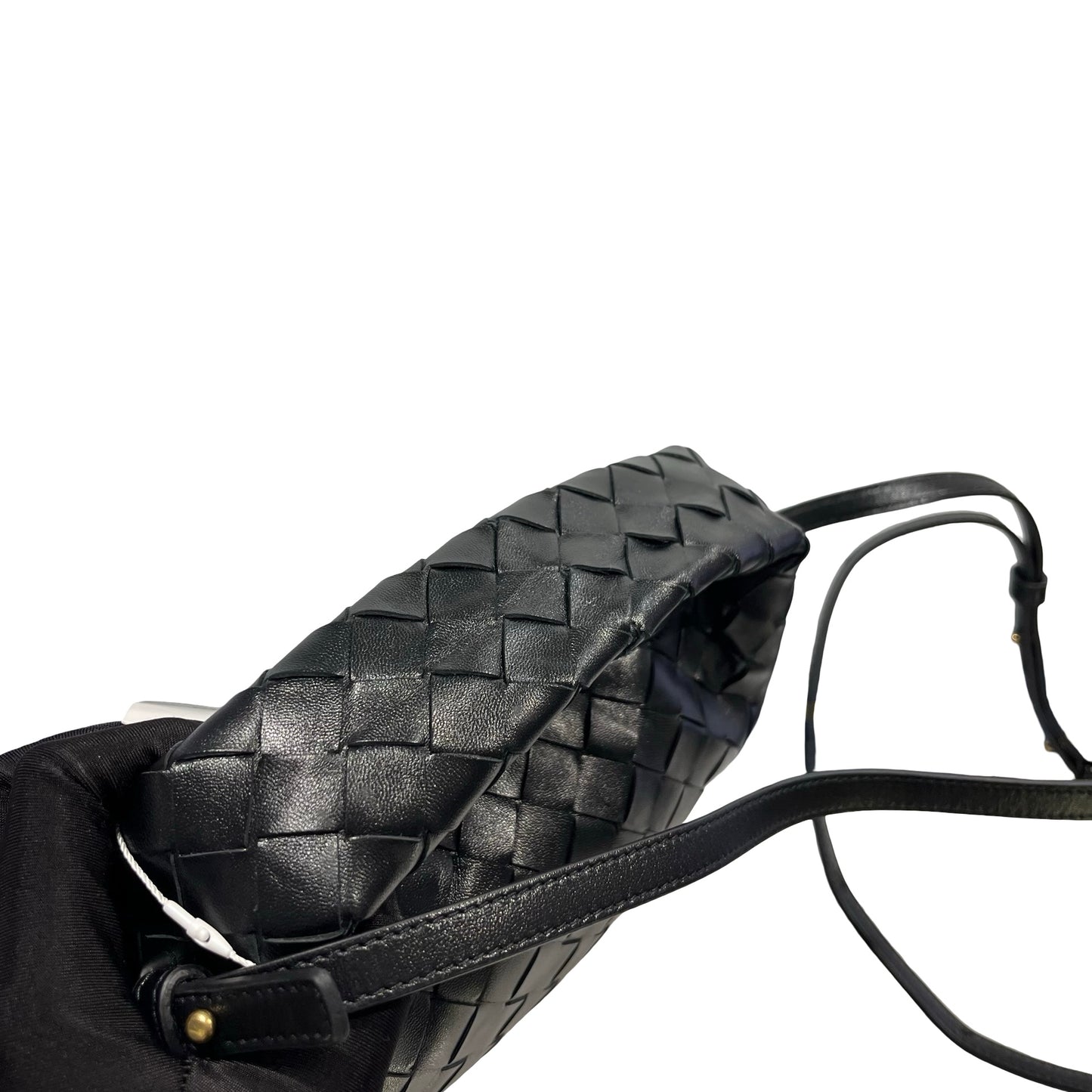 Used BOTTEGA VENETA Intrecciato Mini Wallace Shoulder Bag Black
