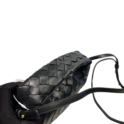 Used BOTTEGA VENETA Intrecciato Mini Wallace Shoulder Bag Black