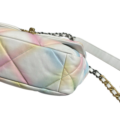 Used Chanel 19 Small Cross Body Bag Pastel Multi-color GHW