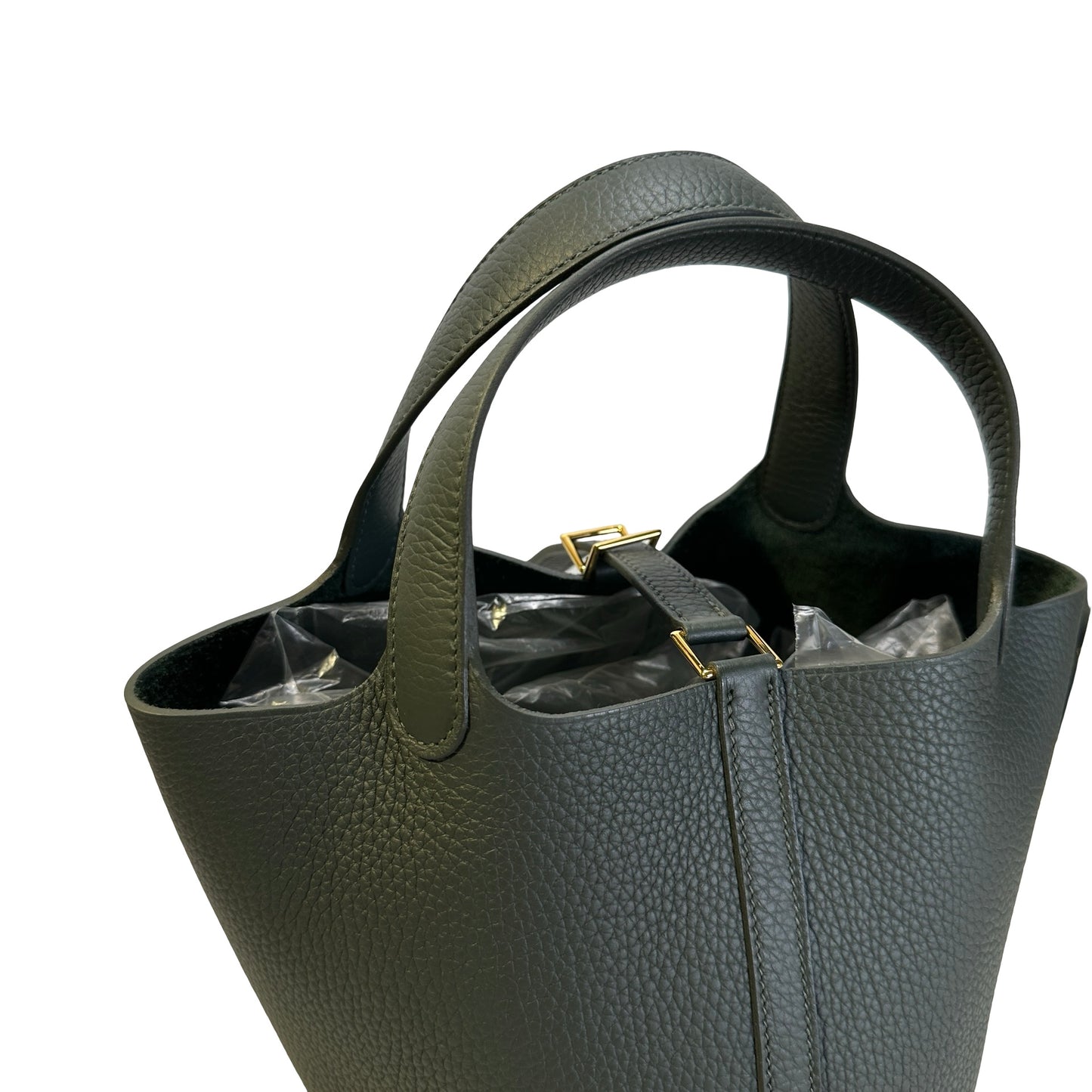 Used HERMES TC Picotin 18 Handbag Dark Green