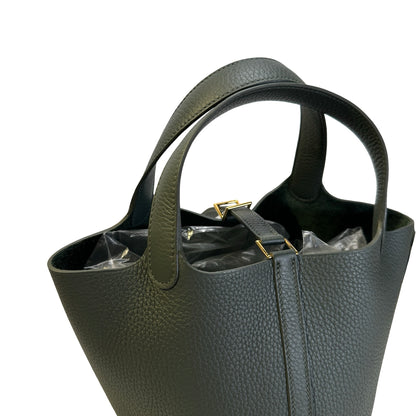 Used HERMES TC Picotin 18 Handbag Dark Green
