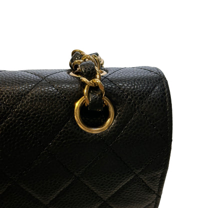 Used CHANEL Calfskin CF 25 Chain Shoulder Bag Black GHW