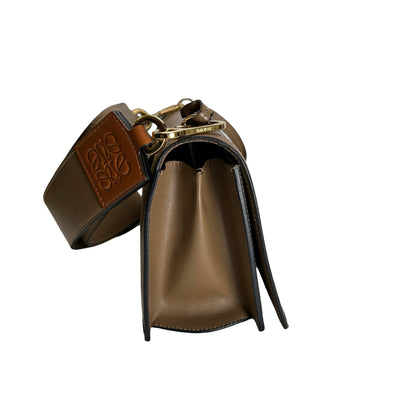 Used LOEWE Calfskin Barcelona Crossbody Bag Brown GH