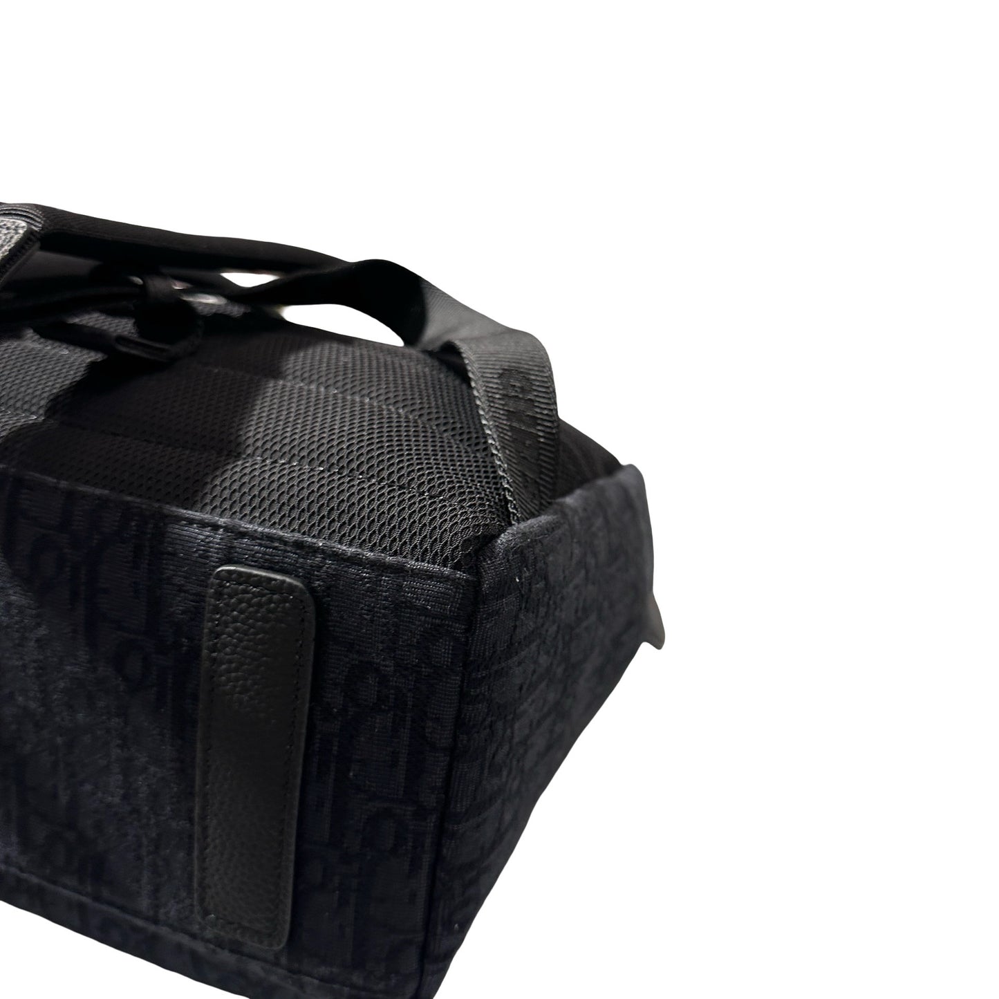 Used Dior Technical fabrics Cotton Calfskin Leather Backpack Navy Blue PHW