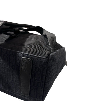 Used Dior Technical fabrics Cotton Calfskin Leather Backpack Navy Blue PHW
