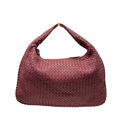 Used Bottega Veneta Calfskin Leather Large Hobo Bag Purple