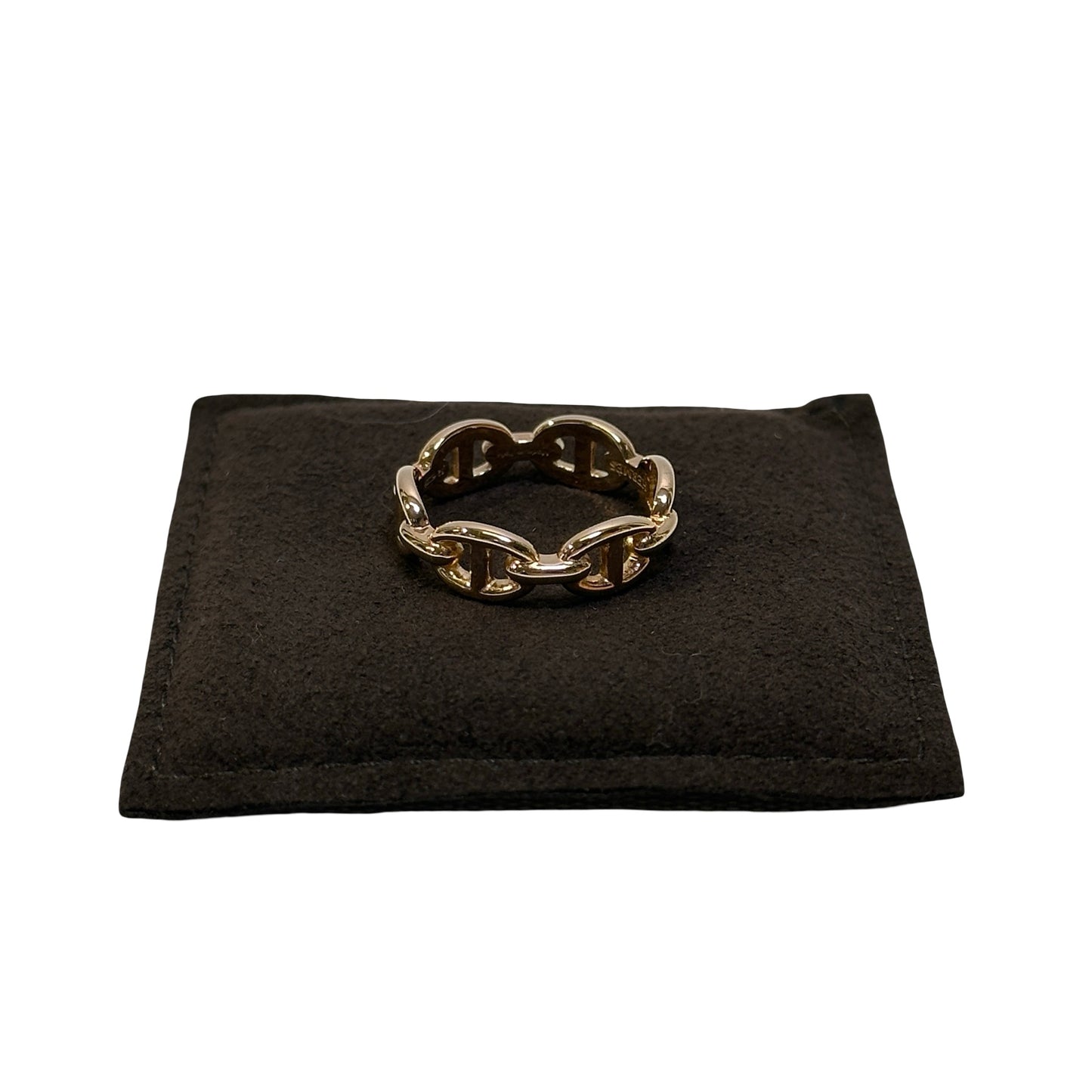 Brand New HERMES AU750 Chaine d'Ancre Ring Rose gold
