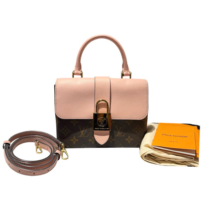 Used LOUIS VUITTON Canvas LOCKY BB Cross Body Bag Brown Pink GHW