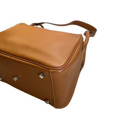 Used HERMES Leather Solid color Lindy 26 Handbag Gold PHW