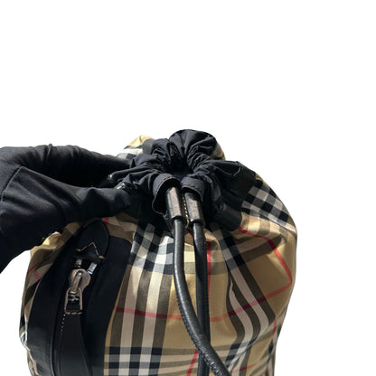 Used BURBERRY Backpack Rucksack Black Brown PHW