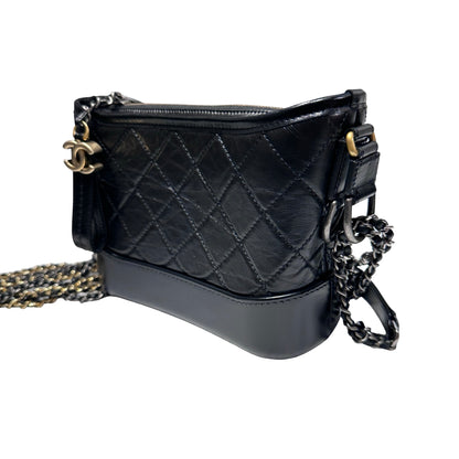 Used CHANEL Gabrielle small Chain Shoulder Bag Black PHW