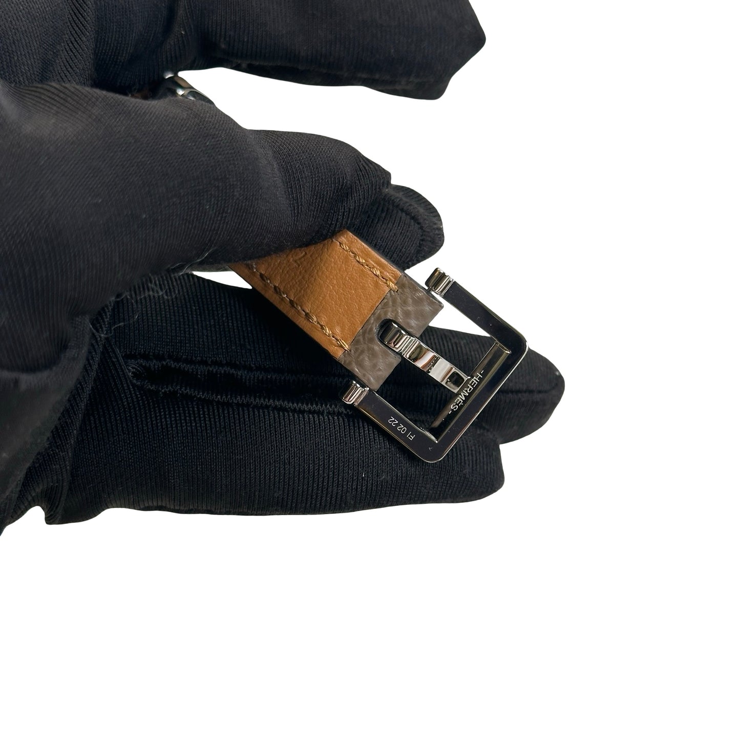 Used HERMES Epsom Kelly Belt Black Gold