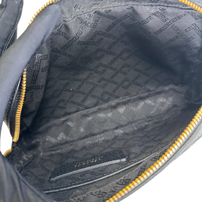 VERSACE Pebbled Leather Medusa Camera Bag Camera Bag Black Gold