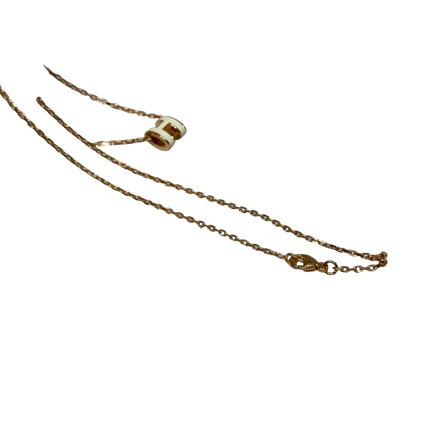 Unused HERMÈS Mini Pop H Neeklace White GHW