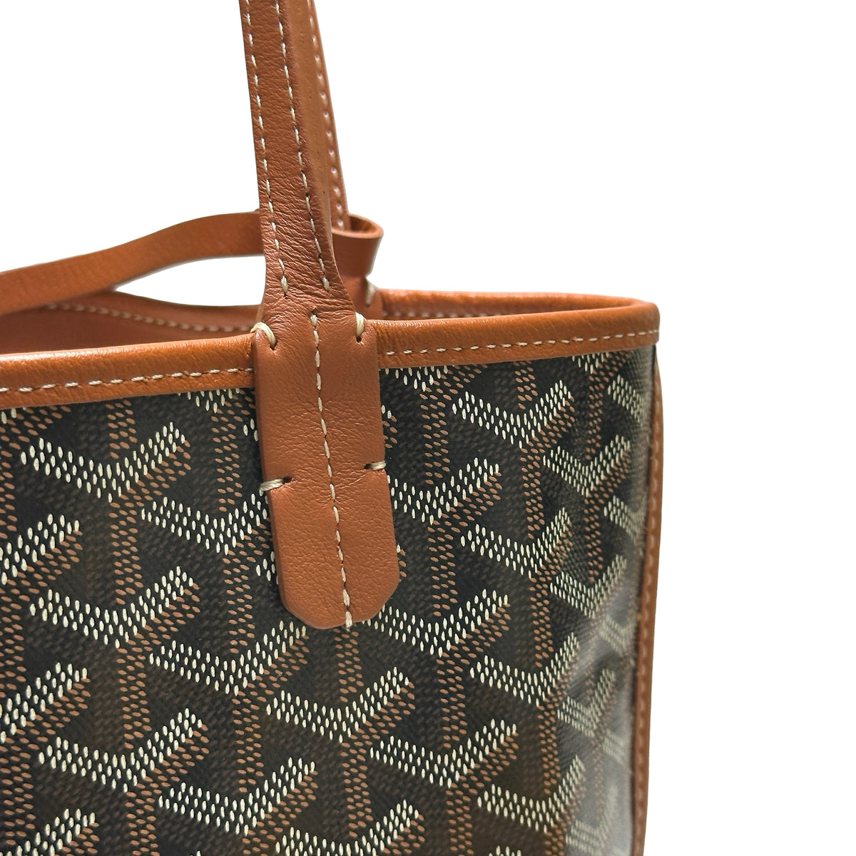Used GOYARD Goyardine Hobo Tote Bag Black Brown