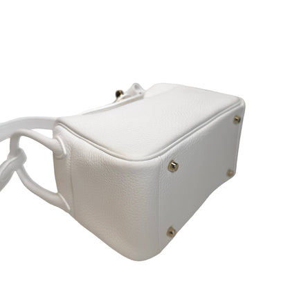 Used HERMES Clemence Leather Mini Lindy Cross body bag White GHW