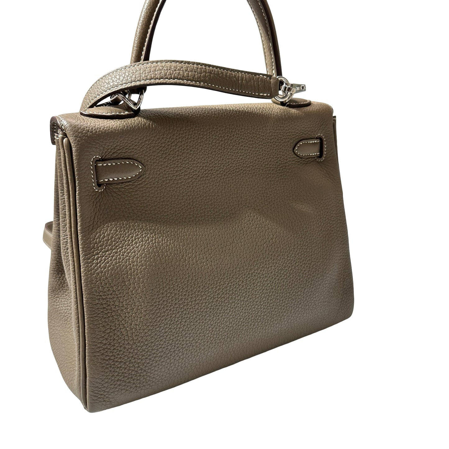Used HERMÈS Kelly 25 Two Way Shoulder Bag Etoupe (18) PHW