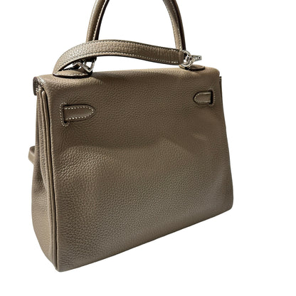 Used HERMÈS Kelly 25 Two Way Shoulder Bag Etoupe (18) PHW