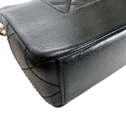 Used CHANEL Quilted Caviar Diana Flap Chain Shoulder Bag Black GHW