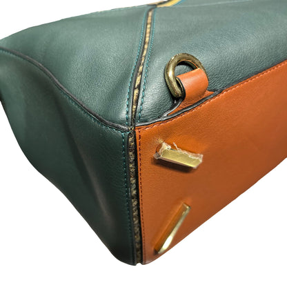 Used LOEWE Puzzle Medium Crossbody Bag Brown Green