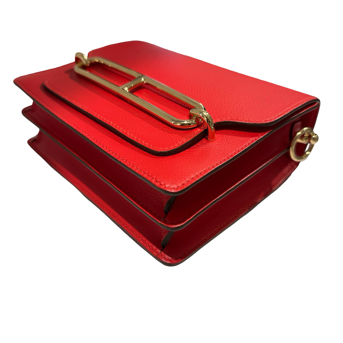Used HERMES Evercolor Mini Roulis Shoulder Bag S3 Rouge Coeur GHW