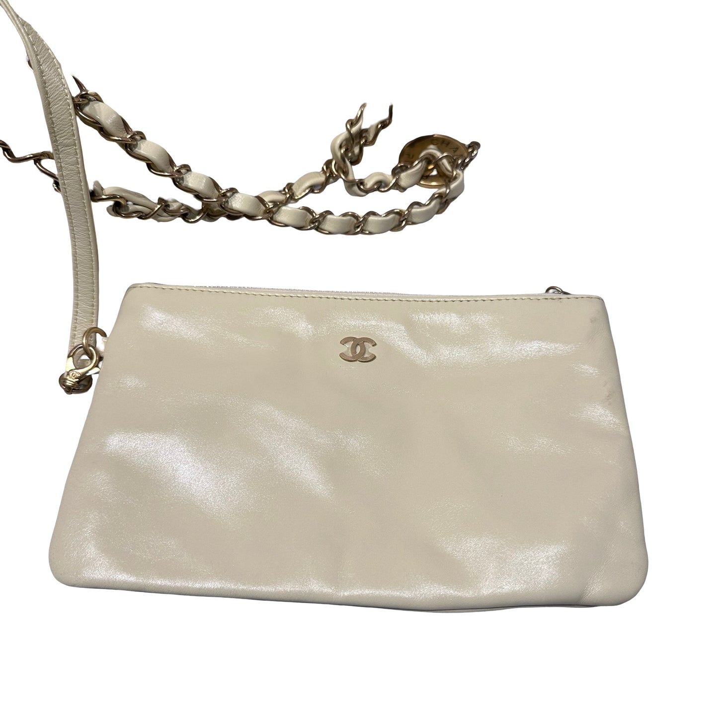 Used CHANEL Shoulder Bag Navy Beige GHW