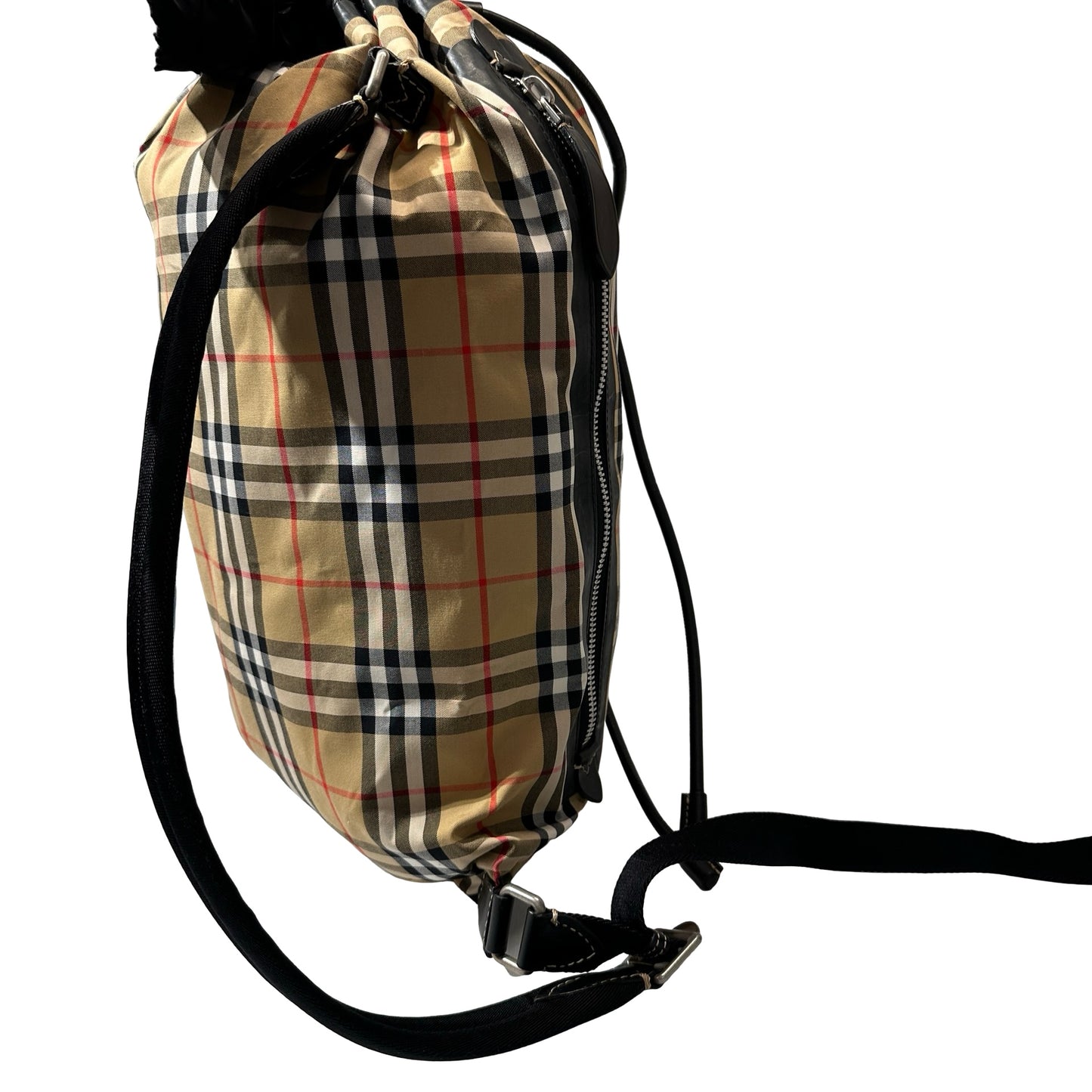 Used BURBERRY Backpack Rucksack Black Brown PHW